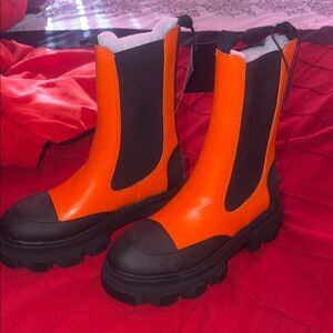 Forever 21 Orange and Black Winter Boots